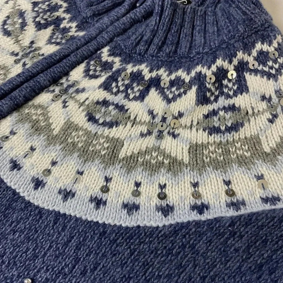 Crystal Kobe Full Zip Holiday Beaded Sweater Snowflake - size XL.    L - Picture 3 of 6